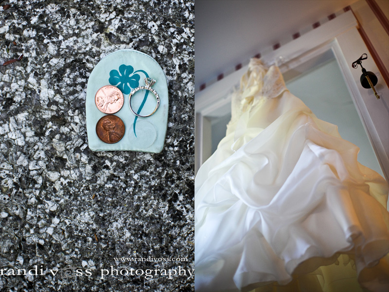 Pennies and the bride's dress